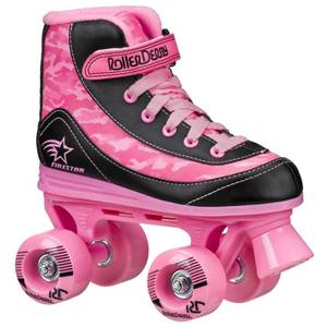 Brand New Roller Derby Youth FireStar Quad Roller Skates - Pink Camo Youth 13