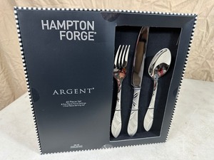 New 45 pc Hampton Forge Argent Flatware  Silverware Set