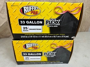 2 New Boxes of 33 Gallon Trash Bags