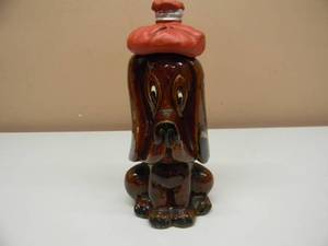 lot 5 image: RARE - VINTAGE Brown Basset Hound Decanter with Ice Pack Drinkin Aint For Dogs - NICE - VERY COOL OLD SCHOOL PIECE - APPROX 9 - SEE PICTURES