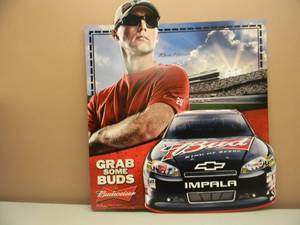 lot 8 image: GRAB SOME BUDS - CHEVY IMPALA - Kevin Harrvick - TIN SIGN - NICE - APPROX 29 By 34 - SEE PICTURES