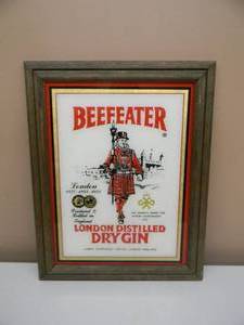 lot 23 image: VINTAGE BEEFEATER DRY GIN BAR SIGN  - NICE - GREAT PIECE - APPROX 15 By 19 - SEE PICTURES