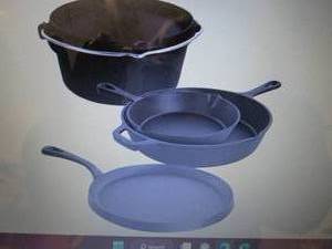 MegaChef 5-Pc. Pre-Seasoned Cast Ir...