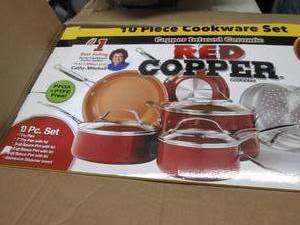 Red Copper 10-Pc. Nonstick Ceramic ...