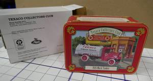 lot 40 image: Texaco tanker truck, Budweiser delivery truck in a beer case (matchbox size)