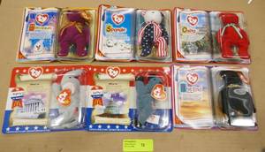 lot 72 image: 6 New in package McDonalds Beanie babies