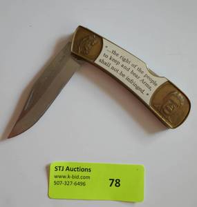 lot 78 image: Collectible Teddy Roosevelt knife - NRA limited ed