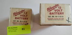lot 81 image: New old stock Milwaukee batteries, 12 and 7.2 volt