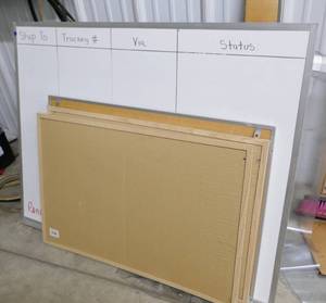 lot 108 image: 3 cork boards (24x36) and a whiteboard
