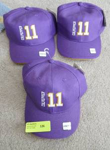 lot 126 image: 3 Youth ball caps - Vikings - Culpepper