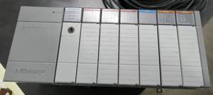 lot 161 image: 8 slot Allen Bradley SLC 500 lot with CPU and Power Supply