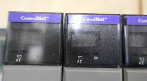 lot 162 image: 13 slot Allen Bradley chassis with ControlNet and EtherNet modules