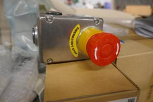 lot 174 image: 2 New Stainless E-Stops, 3 Harting Connectors, immersion heater