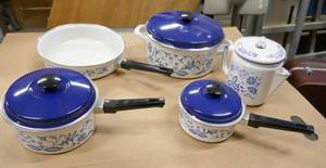 lot 175 image: Set of New Enamelware pots and pans