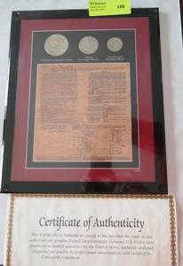 lot 188 image: New Acrylic mounted Bicentennial Coins and Constitution