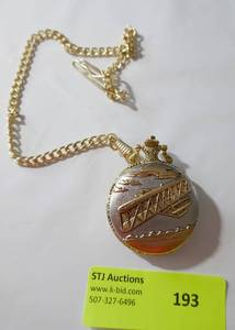 lot 193 image: Pocket watch celebrating Orville and Wilbur Wright