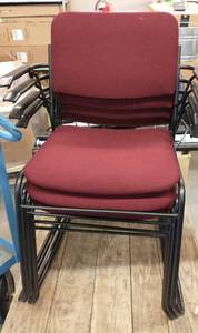 lot 209 image: Set of 4 maroon stacking chairs