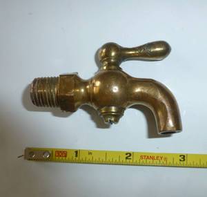 lot 249 image: 2 Vintage Miniature Brass Spigots guessing from a syrupor whiskey barrel etc
