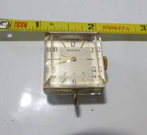 lot 259 image: Vintage Swiss Belforte Lucite Cube Watch - manual wind, works