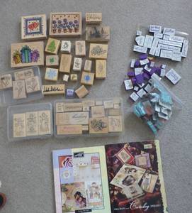 lot 265 image: Large lot of Card Making Stamping-up stamps and rollers