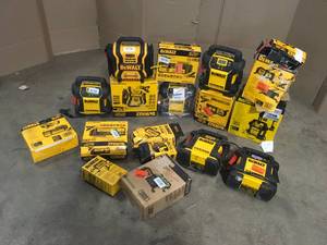 lot 9 image: Mix lot of Dewalt Power Chargers Starters, Customer returns, Review all pictures