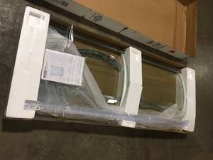 lot 26 image: Delta Classic 38 in. W x 72 in. H Round Sliding Frameless Corner Shower Enclosure in Stainless Steel, Open Box, Review all pictures