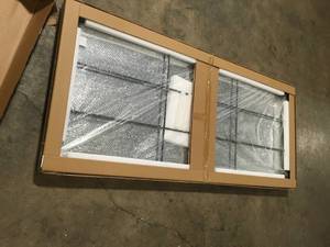 lot 27 image: Exclusive Home Decorators Collection Oversized Black Metal Frame Windowpane Classic Floor Mirror (70 in. H x 29 in. W) Open Box, Review all pictures