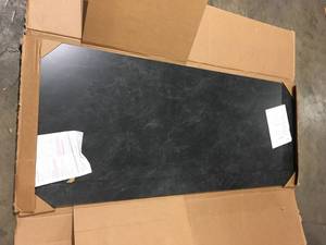 lot 29 image: THINSCAPE 6 ft. L x 25 in. D Engineered Composite Countertop in Black Amani with Satin Finish, open box, Review all pictures