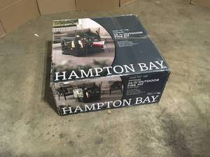 lot 33 image: Hampton Bay Westbury 26 in. W x 37.8 in. H Outdoor Square Wood Burning Black Fire Pit, Open Box, Review all pictures