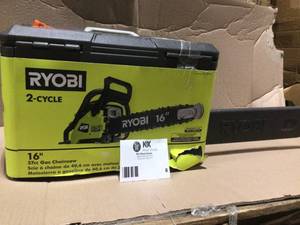 RYOBI 16 in. 37cc 2-Cycle Gas Chainsaw with Heavy-Duty Case open box customer return see pictures