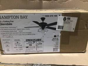 Glendale 42 in. LED Indoor Oil-Rubbed Bronze Ceiling Fan with Light Kit open box customer returns