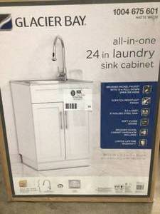 Glacier Bay All in One 24 in Laundry Cabinet open box customer return see pictures