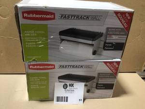 Lot of 2 Rubbermaid FastrackRail Paper Towel Holders review pictures