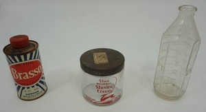 Vintage Brasso Can, Shaving Cream Jar