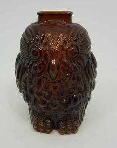Wise Old Owl Amber Glass