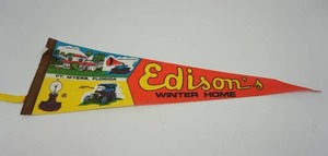 Vintage BannerFlagPennant Edisons Winter Home