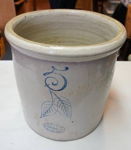 5 Gallon Birch Leaf Redwing Crock