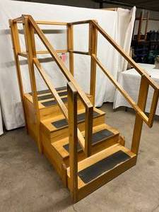 MSRP $2000 Wood Physical Therapy 4 Step&nbspClosed End&nbspTraining Stairs &amp&nbspAnti-slip Material Adhered To Risers&nbsp- Great Condition See Youtube For What Famous Physical Therapists Bob &amp Brad Say About These Steps&nbsp