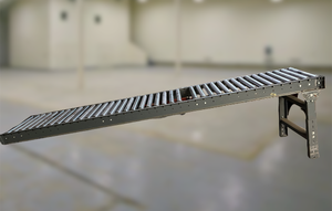 10 Foot Heavy Duty Adjustable Height Downward Slide Roller Gravity Conveyor 24 Wide - Missing 1 Roller - Works Great Anyway