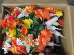lot 102 image: box of faux flowers ...