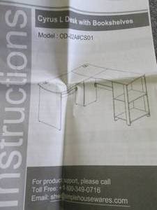 lot 132 image: cyrus LDesk with bookshelves needs...