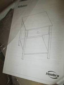 lot 165 image: hoobro nightstand 2-tier BG40bz01 n...