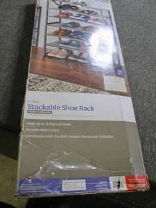 lot 168 image: 3-tier stackable shoe rack needs as...