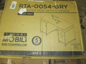 lot 185 image: computer desk with storage needs as...