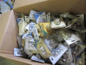 lot 218 image: box of shift knobs and door lock kn...