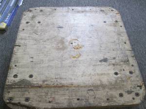 lot 305 image: wood metal wheel cart  21 inch x 21...