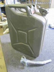 lot 307 image: green  metal can with spout 18 inch...