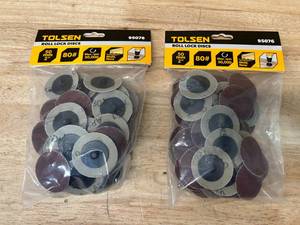 lot 28 image: TOLSEN Lot of 2 Packages of- Roll Lock Discs
