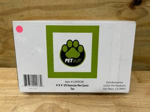 lot 107 image: PET STUFF- 4x4 Dog Exercise Pen Cover- Tan