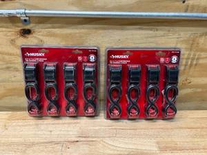lot 19 image: HUSKY Lot of 2- 6 ft. x 1 in. Cam Buckle Tie-Down Straps with S Hook (4-per pack)